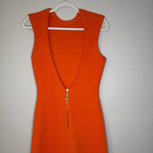 Aje Rushes Raffia Midi Dress Orange Size Medium - Picture 13 of 16
